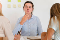 woman teaching sign language